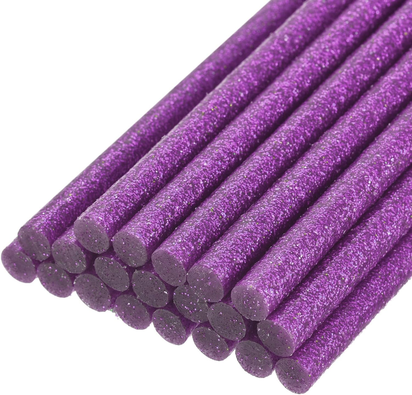 uxcell 20pcs Hot Glue Sticks for Glue Gun 7mm/0.27-inch x 8-inch Mini Hot Melt Adhesive Glue Stick Glitter Purple