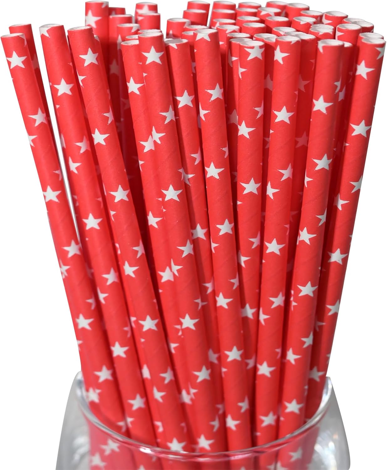 100 Pack Paper Straws Biodegradable - 7.75 Inch Paper Straws Bulk - Drinking Straws for Party Supplies,Wedding,Birthday,Bridal Shower