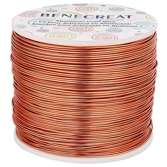 BENECREAT 20 Gauge 770FT Aluminum Wire Anodized Jewelry Craft Making - Beading Floral Florist for Gem Wrapping, Plant Gardening, Festival Jewelry Craft Making, Copper Tone