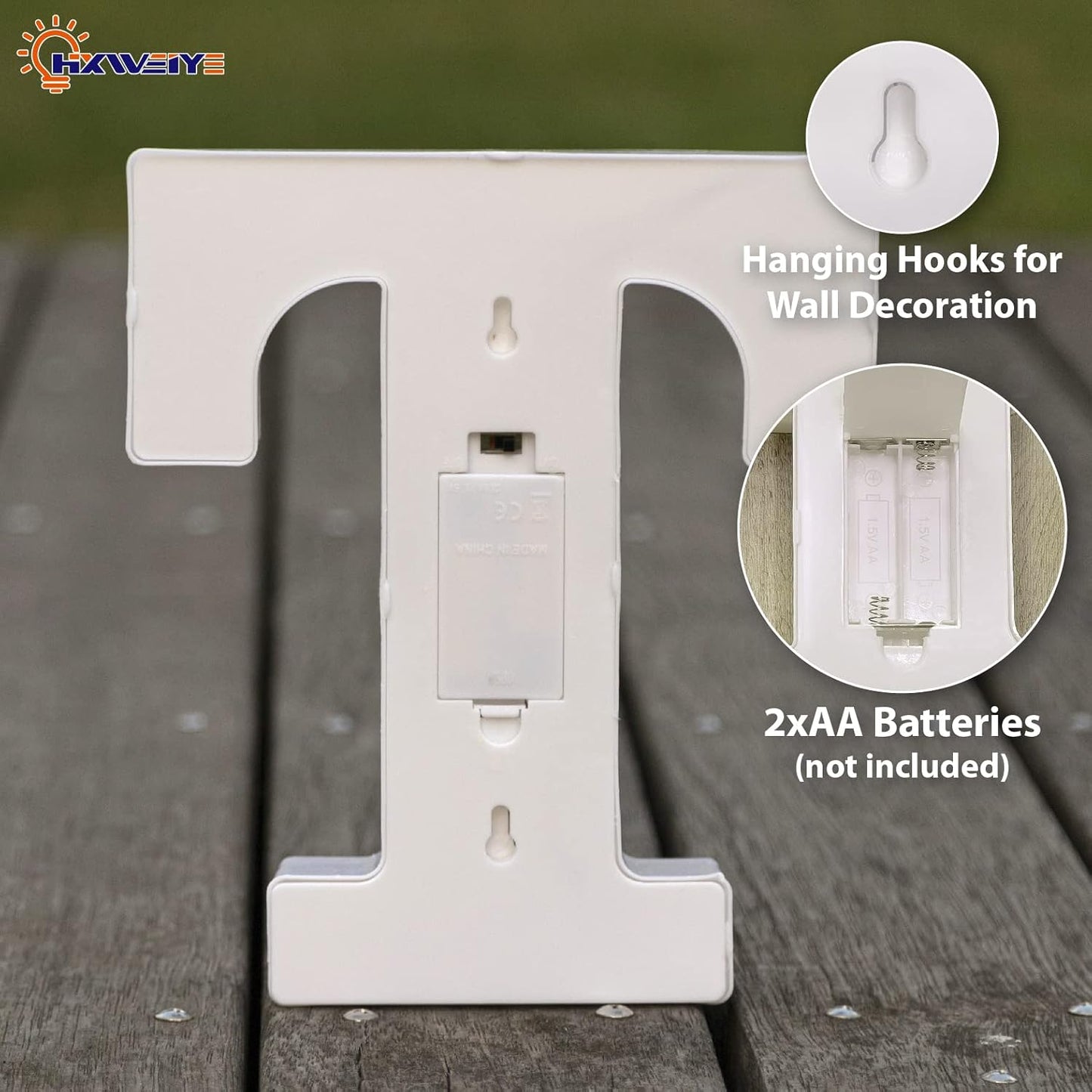 HXWEIYE Light Up Letters T, LED Marquee Letters Light Sign 26 Alphabet and 10 Number Big Lights Letter for Party Birthday Bar Battery Powered Christmas Decor Letter Lights (Warm White)