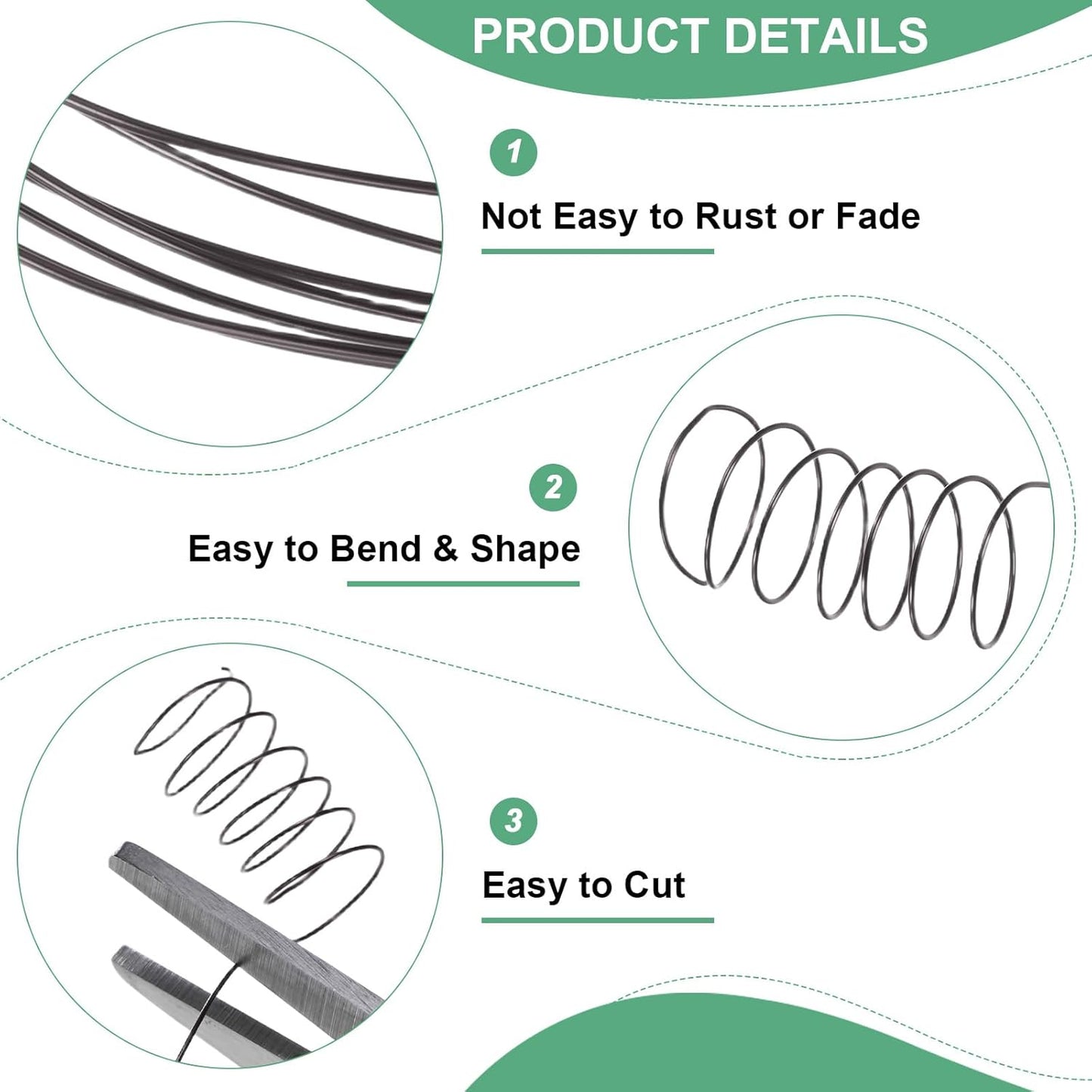 2-Rolls 0.3mm Jewelry Wire, 28 Gauge 328FT Craft Wire Copper Beading Wire for Jewelry Making/Planting/Weaving/DIY Crafting, Soft Metal Wires [100M, Metallic Black]