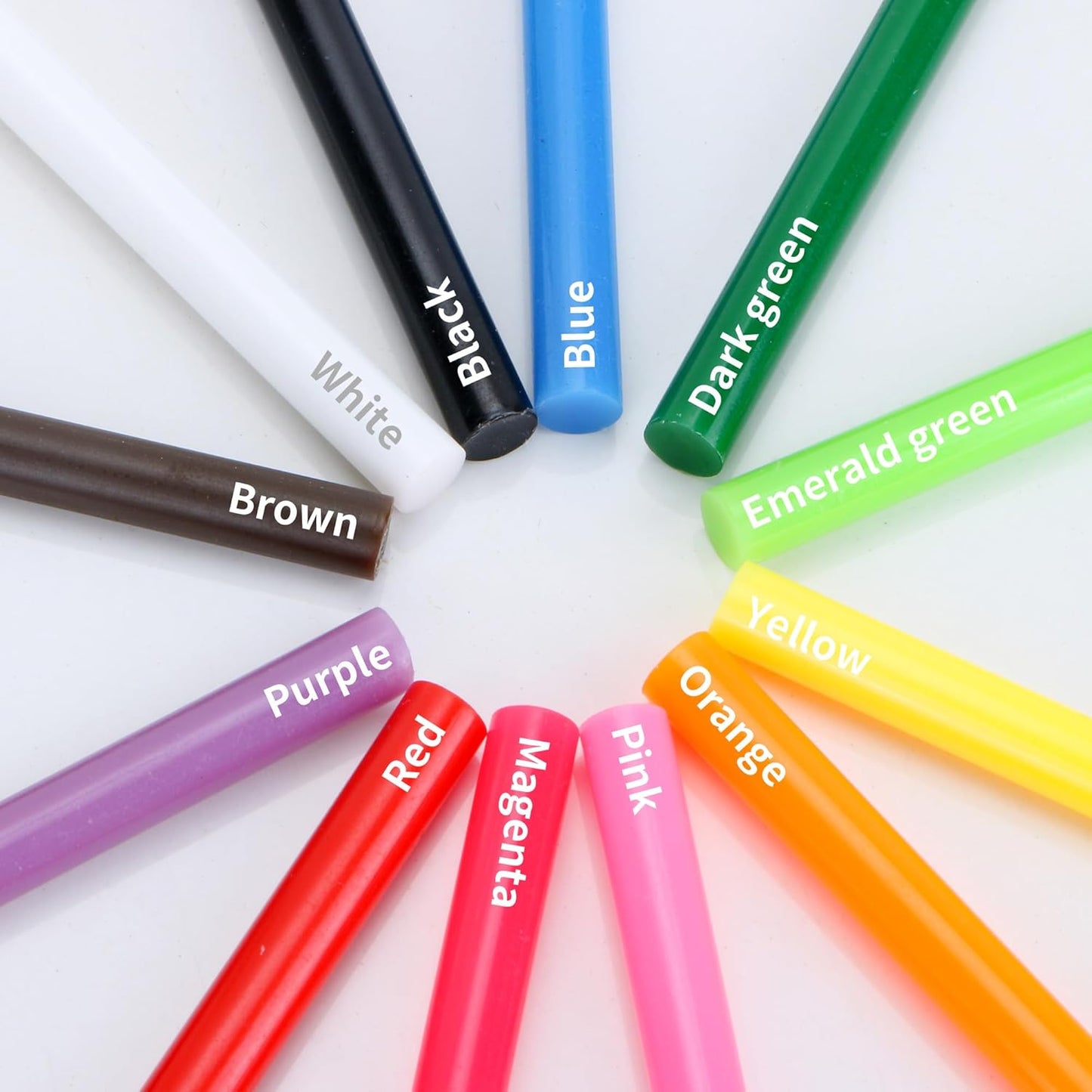 MATUFF Colored Hot Glue Sticks Mini 0.27" x 4" Most Popular 12 Colors EVA Hot Melt Adhesive Mini Glue Sticks Bulk for All Temperature Glue Guns for DIY Art Craft Stamp Repairs Gluing Projects 96 Pcs