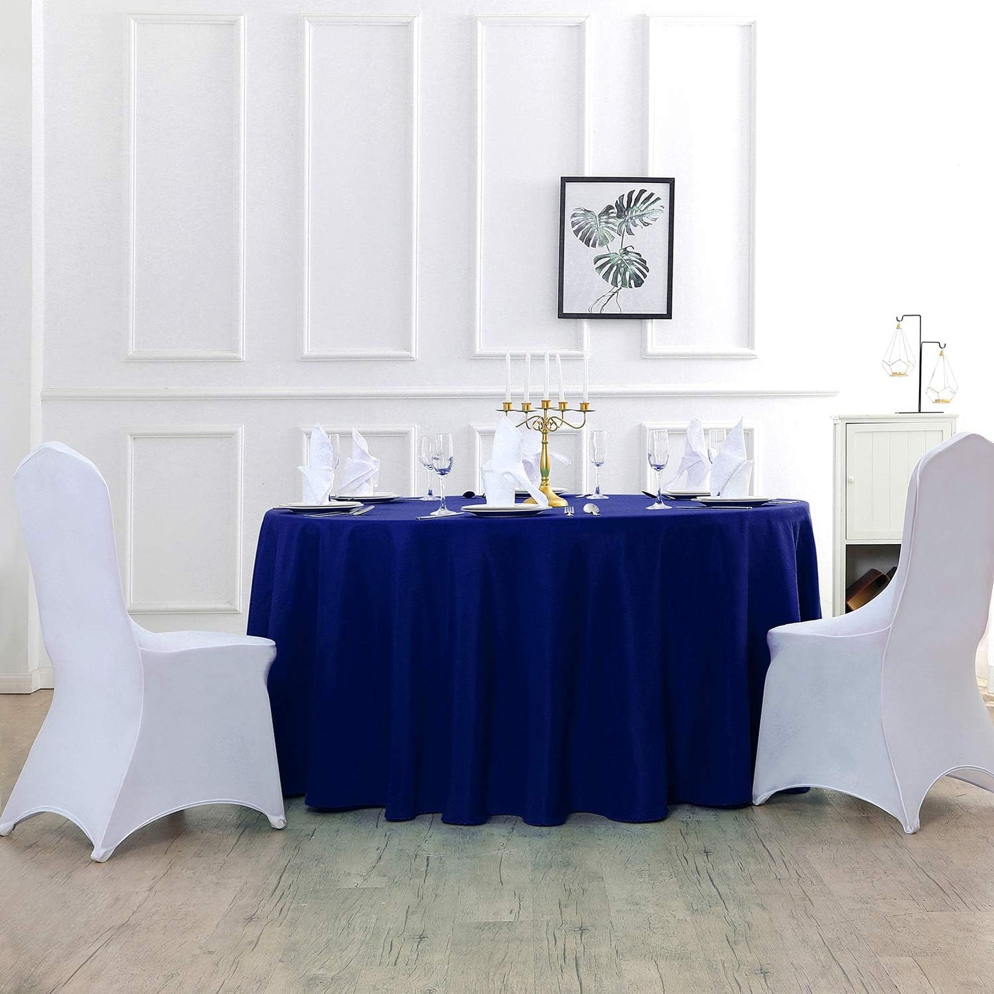 60 inch Round Tablecloth Washable Polyester Table Cloth Decorative Table Cover for Wedding Party Dining Banquet（60 inch,Royal Blue）