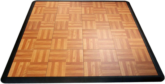 Big Floors 4X4OAKFLOOR Interlocking Lightweight Plastic Modular Dance Floor Kit (4' x 4'), Oak, 32 Piece