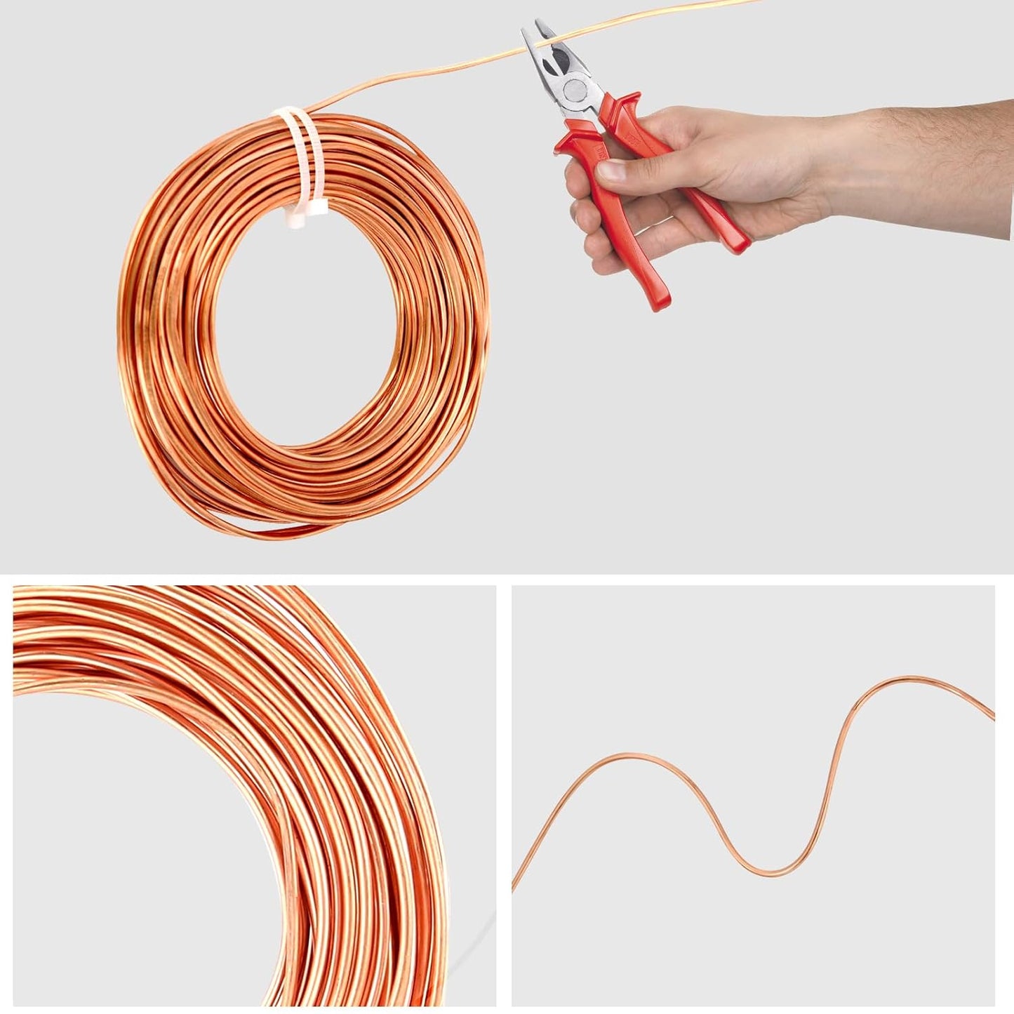 99.9% Soft Copper Wire, 12 Gauge/ 2 mm Diameter, 49.3 Feet / 15m, 1 Pound Spool Pure Copper Wire, Jewelry Making Wire Craft Wire
