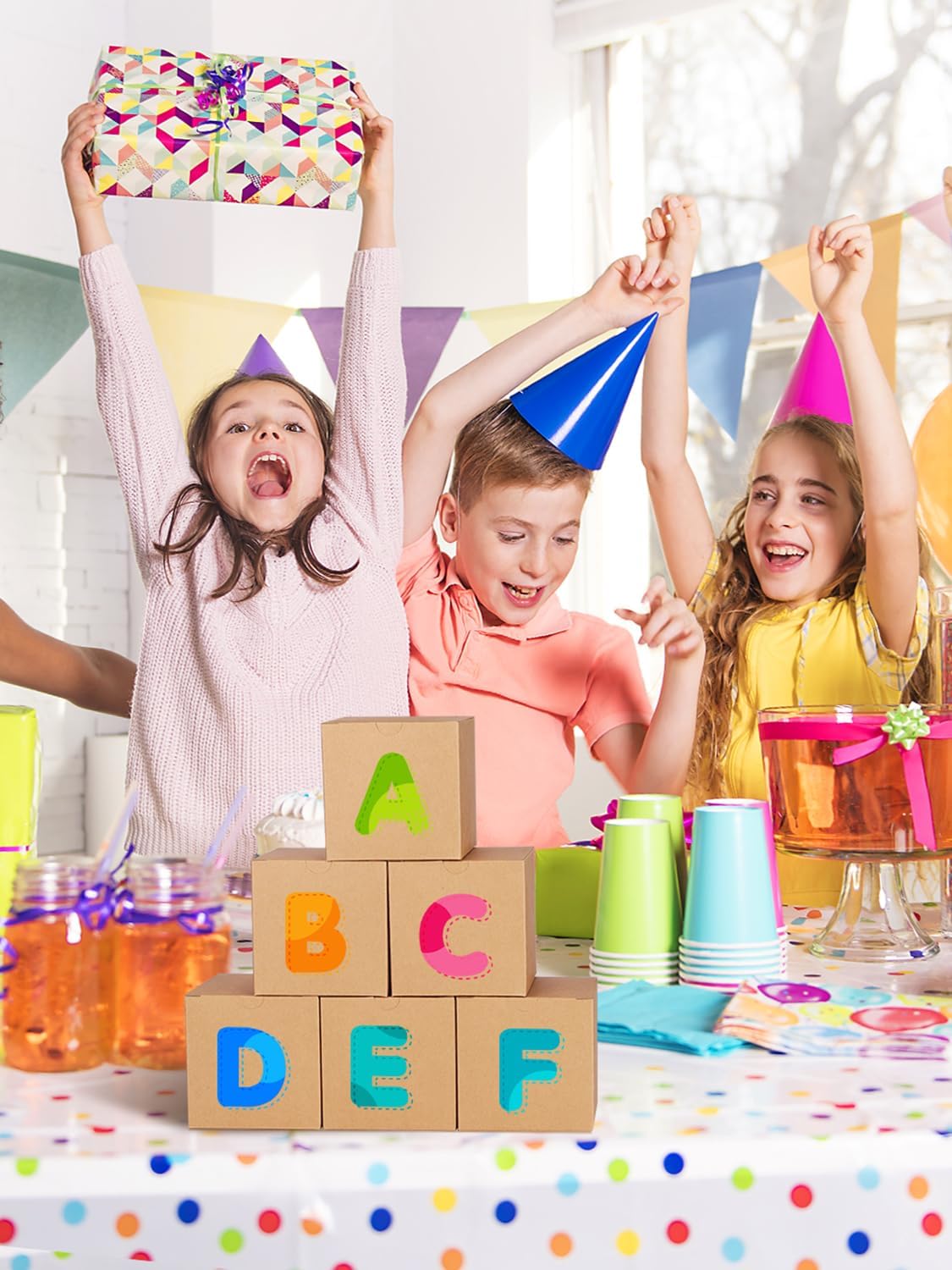 Eupako Gift Boxes 4x4x4 50 Pack Brown Kraft Paper Box with Lids Party Favor Boxes for Bridesmaids Proposal, Crafting, Cupcake, Wedding, Christmas