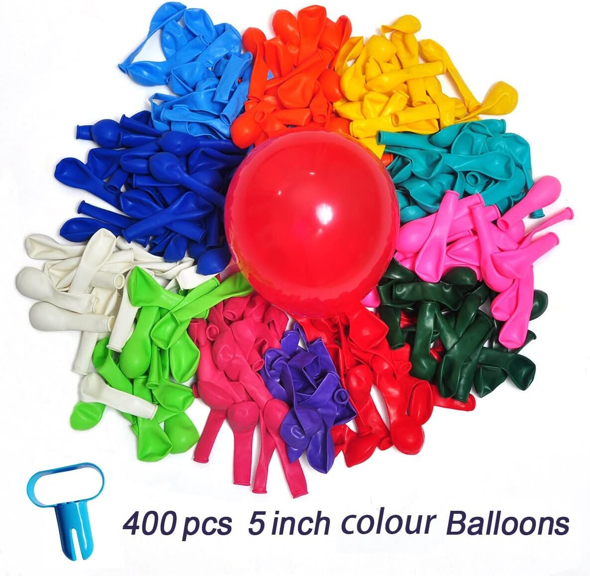 400 Pack Rainbow Balloons - 5 Inch Assorted Colors Mini Latex Helium Balloons Bulk (12 Kinds)