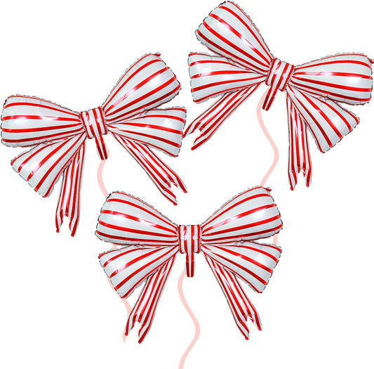 36 Inches Bow Foil Balloon Huge Bowtie Pink Balloon for Baby Shower, Wedding, Kids Theme Party Decoration (Red 1)