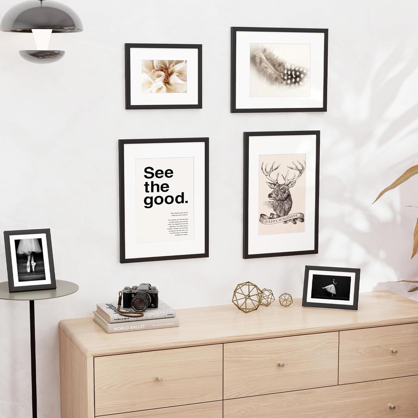 16x24 inch Picture Frame, 16x24 Photo Frames with 12x18 Removable Mat - High Definition Plexiglass - Vertical and Horizontal Display - Wall Hanging Poster Frame - Black, 5 Pack