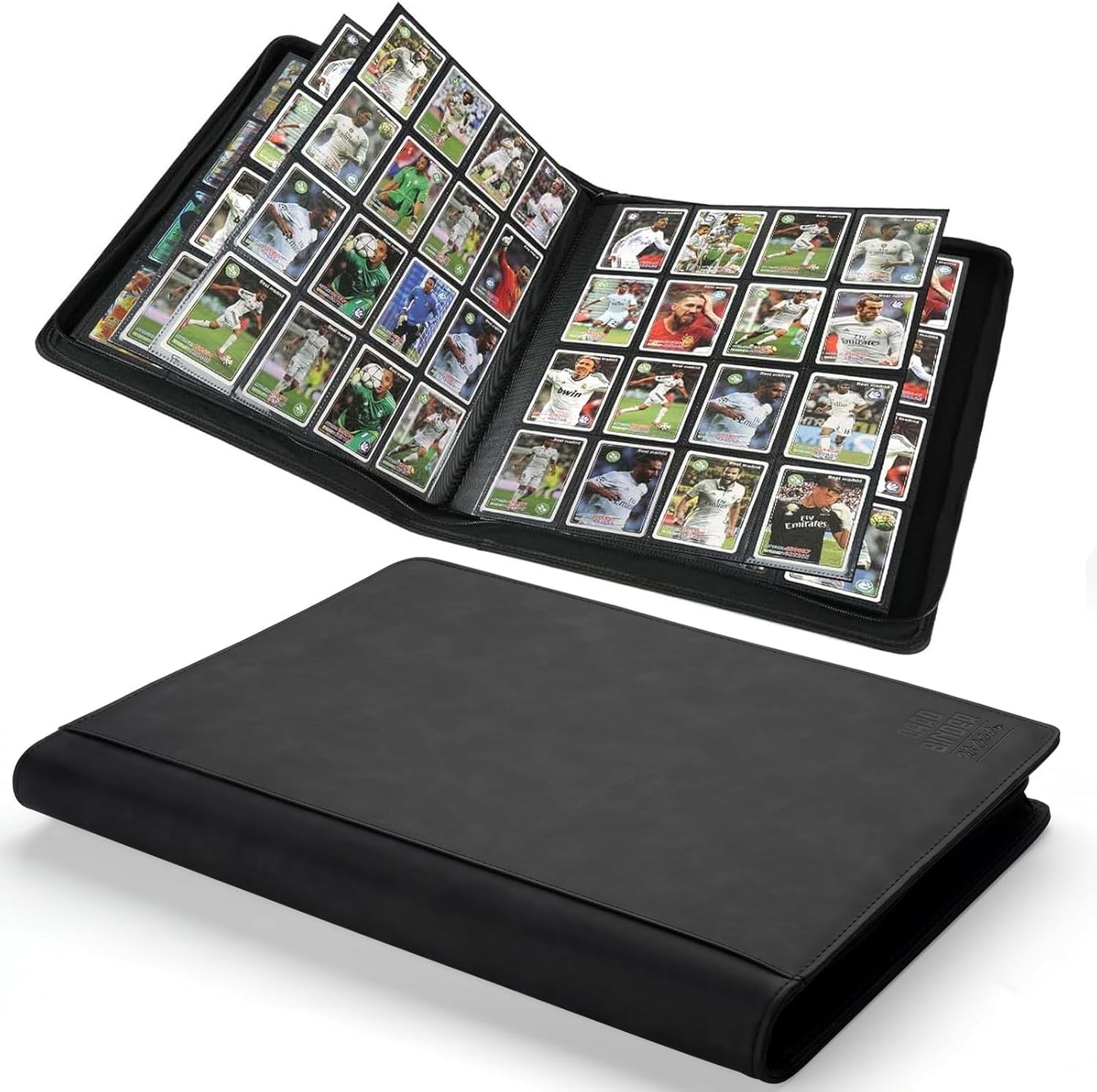 Premium Ringless Trading Card Binder - 1024 Capacity, 16 Side-Loading Pockets per Page, Archival Quality Protection & Anti-Slip Spine for TCG, MTG, Sports Cards (Black1)