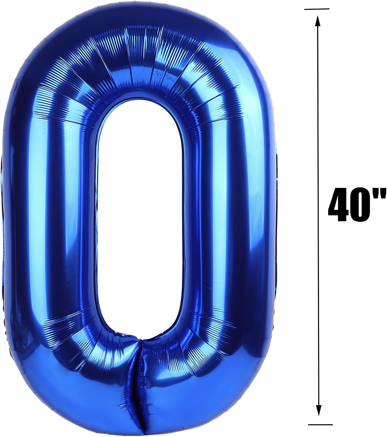 40 Inch Dark Blue Number 0 Balloon for 10 Birthday Decoration,Large Self Inflating Dark Blue Foil Number Balloons 0-9 for Boys Girls Baby Shower Decorations Party Supplies Supplies