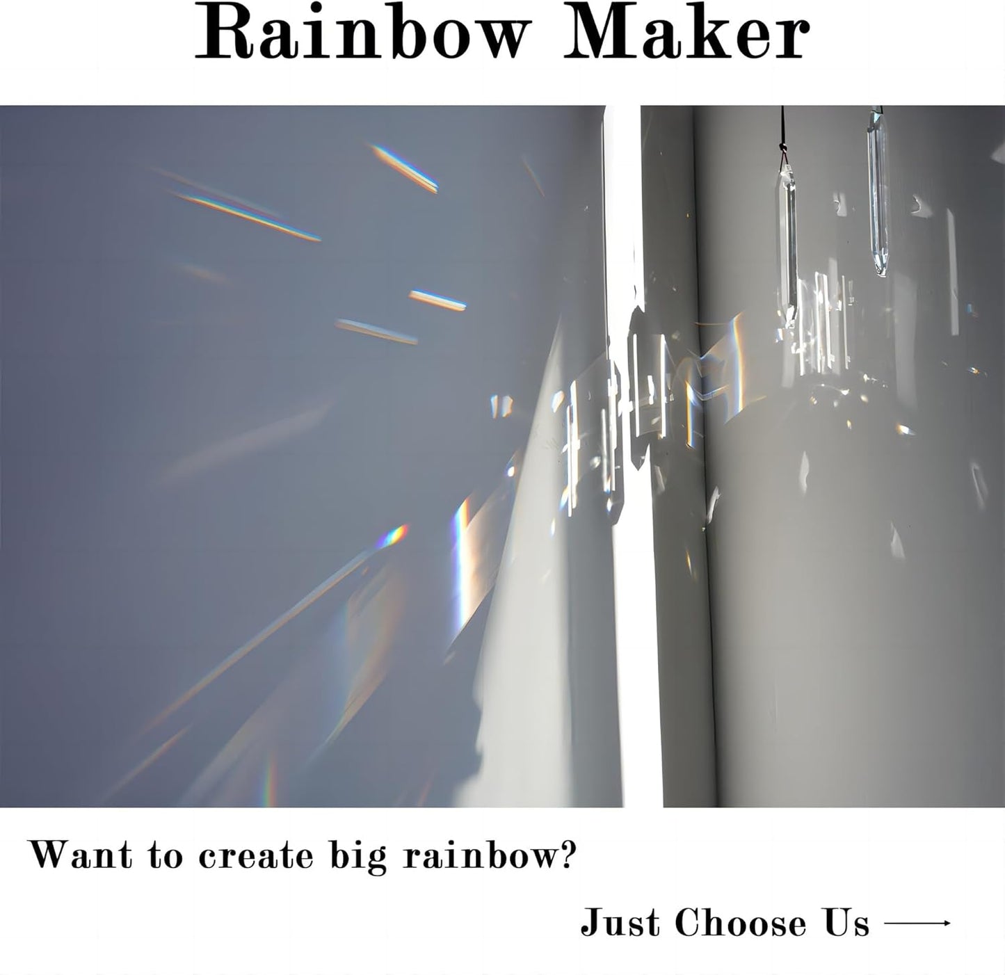 HDCRYSTALGIFTS Set 2 Crystal Suncatchers, 120mm Large Prism Sun Catchers Windows Hanging Ornaments Rainbow Maker Pendant Indoor Outdoor Garden Decor,Clear