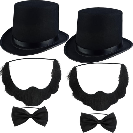 6 Pcs 1920s Gentleman Hat Costume Presidents Day 1920s Costume Accessories for Halloween Cosplay Retro Party
