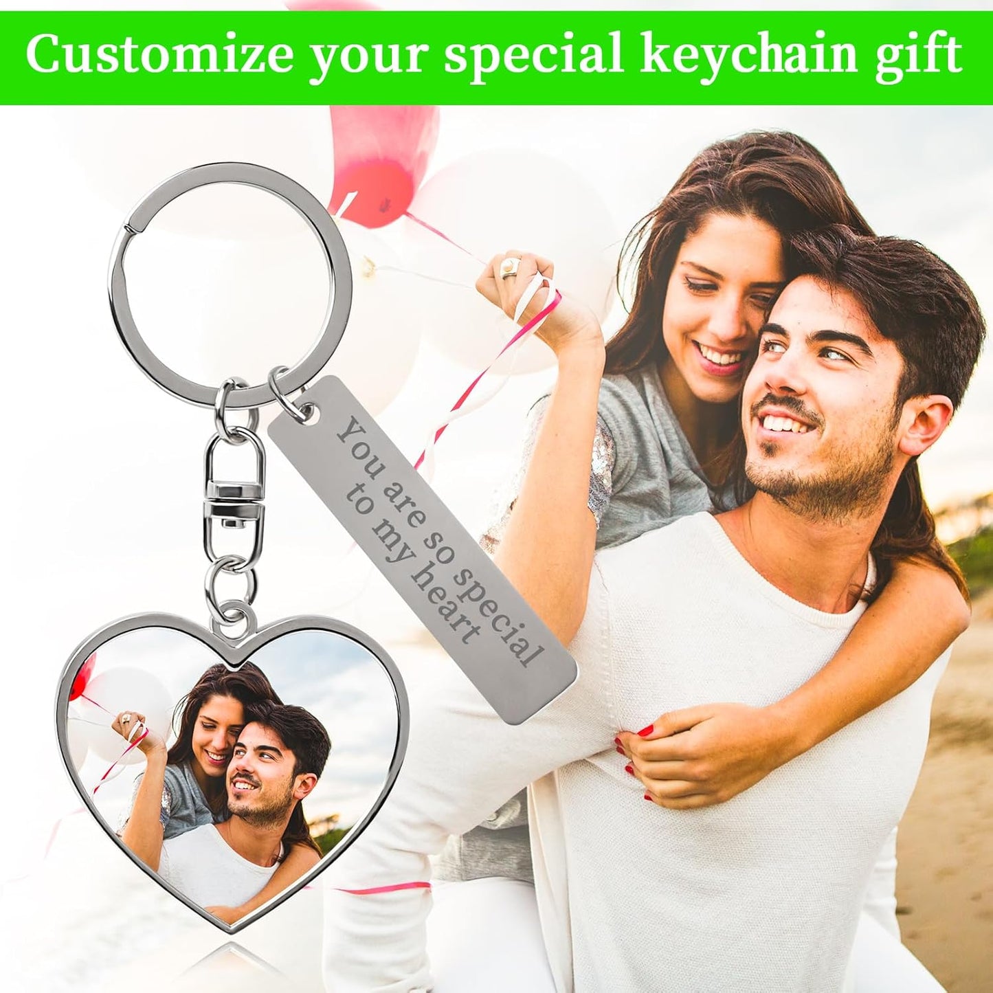 Double Side Custom Keychain with Picture Personalized Engraving Photo Text Customized Gifts for Men Women