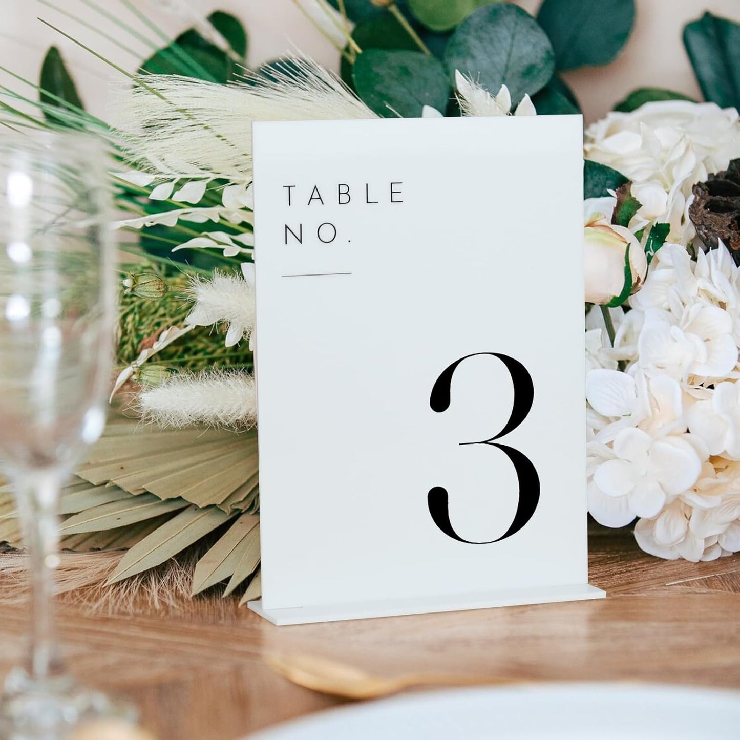 JINMURY White Wedding Table Numbers 1-25 with Stands, 5"x7" White Acrylic Table Numbers, Perfect for Wedding Reception, Party, Anniversary, Event