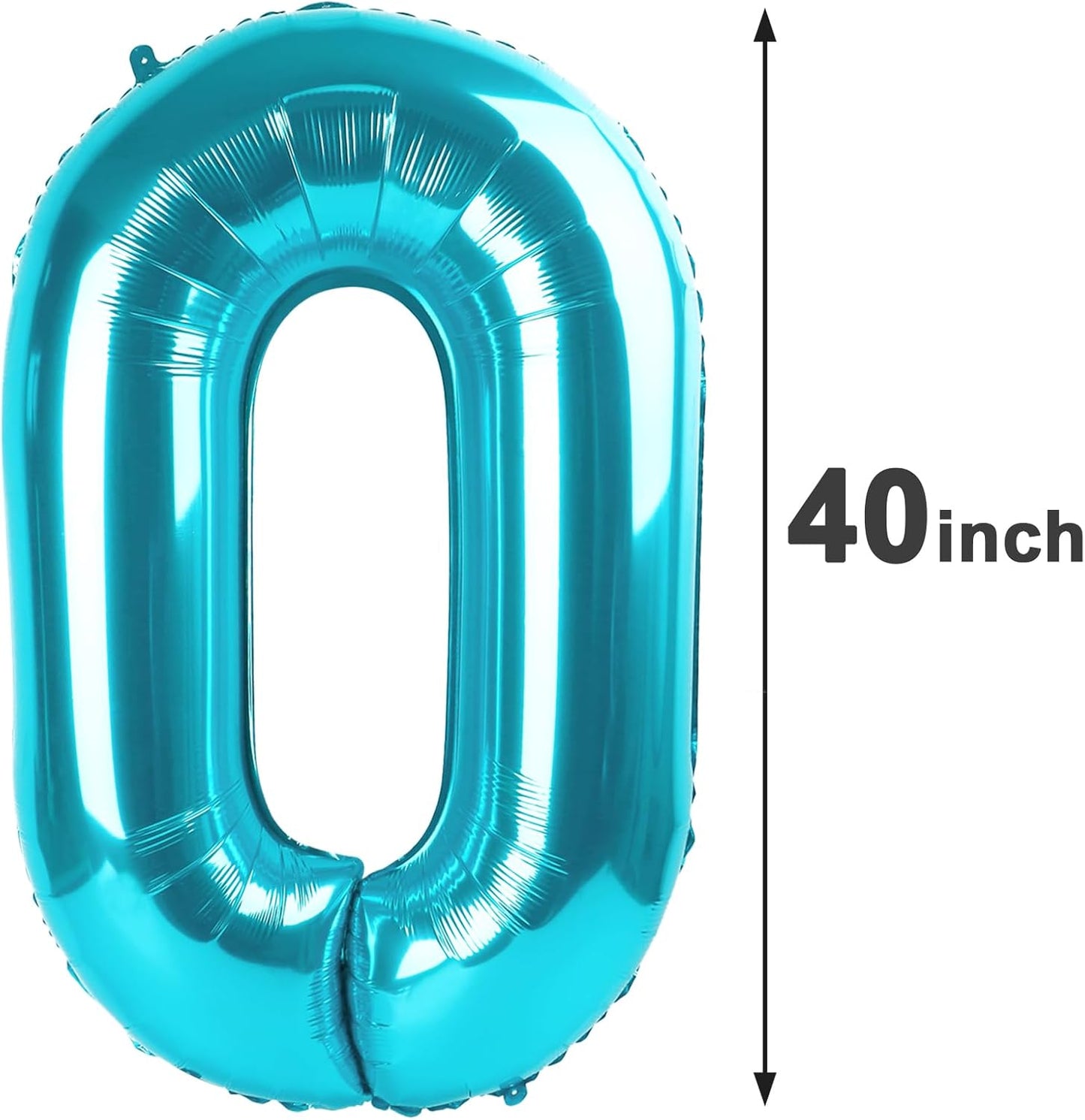 Blue Helium Number Balloon 40 Inch, Giant Foil Blue Number 0 Birthday Balloons, Large Numbers 10 20 30 40 50 60 70 80 90 100 2026, Party Celebration Supplies Decorations