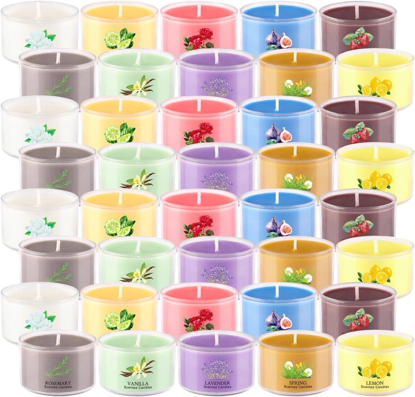 40 Scented Candle Set, 10 Fragrances, 35g Natural Soy Wax Candles with Smokeless Cotton Wicks, Ideal for Home Decor, Yoga, Meditation, Spa & Gifting.