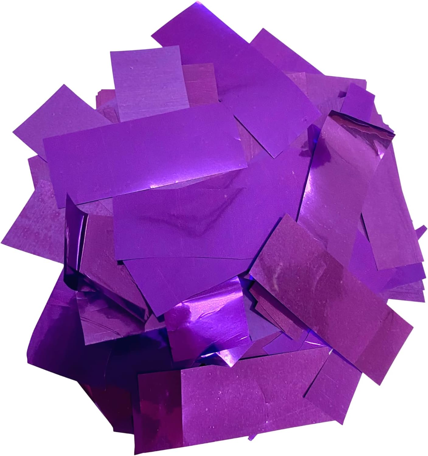 Fluttering Purple Mylar Shiny Foil Metallic Confetti – Rectangular Light-Weight and Slow-Falling Party Confetti for Cannon and Launcher use – Best for Celebrations - 1 lb, 16 oz