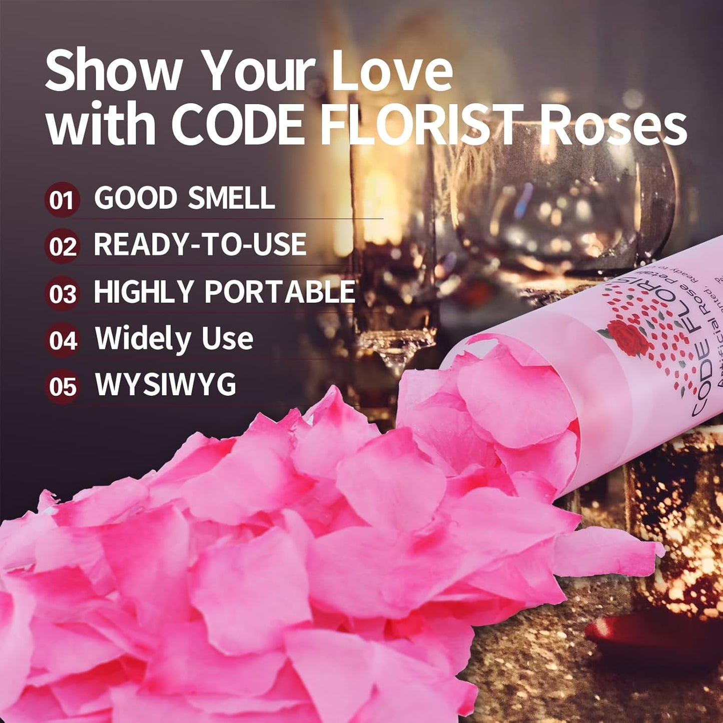CODE FLORIST 1500 PCS Silk Rose Petals for Valentine's Day,Fake Rose Petals for Romantic Night,Wedding,Proposal Anniversary Flower Decorations(Separated,Scented,Light Pink&Hot Pink)