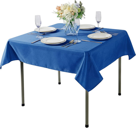 Cupuamon Square Tablecloth 70x70 inch Washable Polyester Fabric Table Cloth for Wedding Party Dining Banquet Decoration（70x70,Mediterranean Blue）
