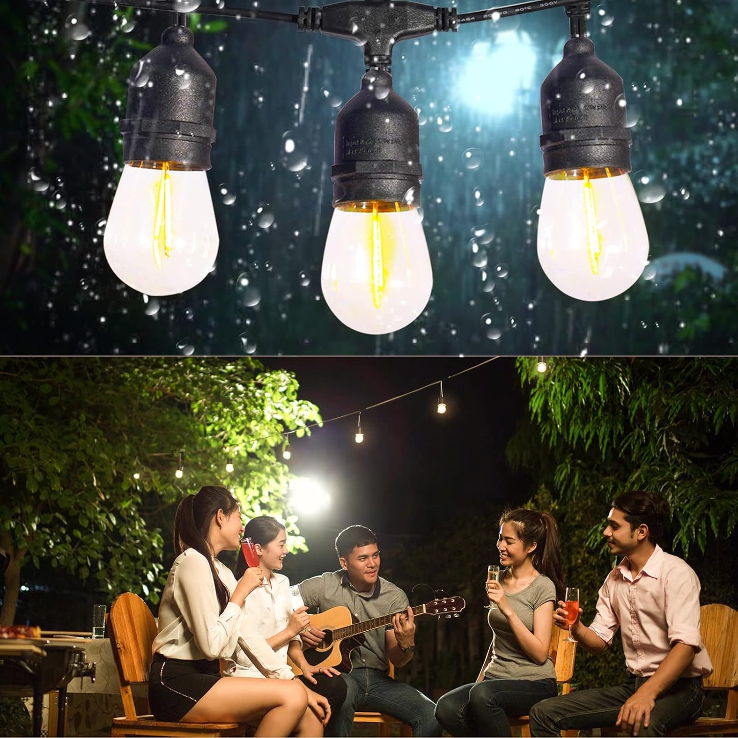 27FT Solar String Lights Outdoor with Remote, Dimmable Waterproof Solar Powered Patio Lights for Garden, Backyard, Camping, Party Shatterproof LED Edison Bulbs & Color Changing.