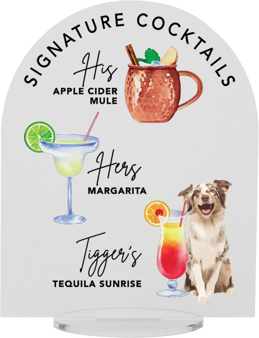 Pet Signature Drink Wedding Signs