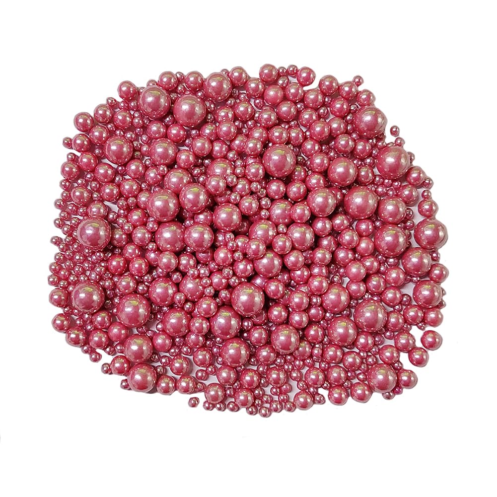 Edible Rose Gold Sugar Pearls Candy Sprinkles 120G/ 4.23Ounce Baking Cake Sprinkles Cupcake and Cake Topper Cookie Decorations Wedding Party Valentines Halloween Christmas Supplies