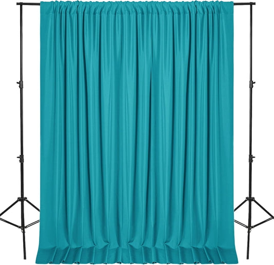 DWCN 10x8 FT Turquoise Backdrop Curtains for Parties, Photography Backdrop Drapes with Rod Pockets for Wedding Decorations Stage Birthday Family Gatherings, 2 Panels 5ft x 8ft