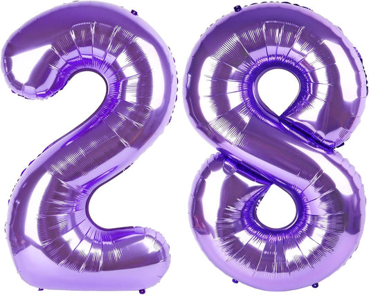 Purple Number 28 Balloon 40 Inch Birthday Decorations, Number 28 Balloon Birthday Party Decoration, Anniversary Decorations Graduations Party Supplies