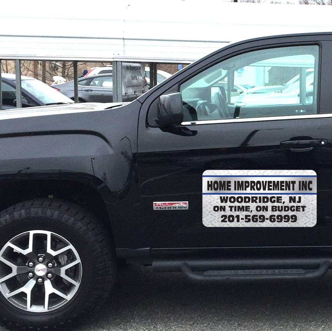 Car Magnet Signs Custom - 24"x12" (Set of 2), 30-mil Thickness with Rounded Corners (Metal)