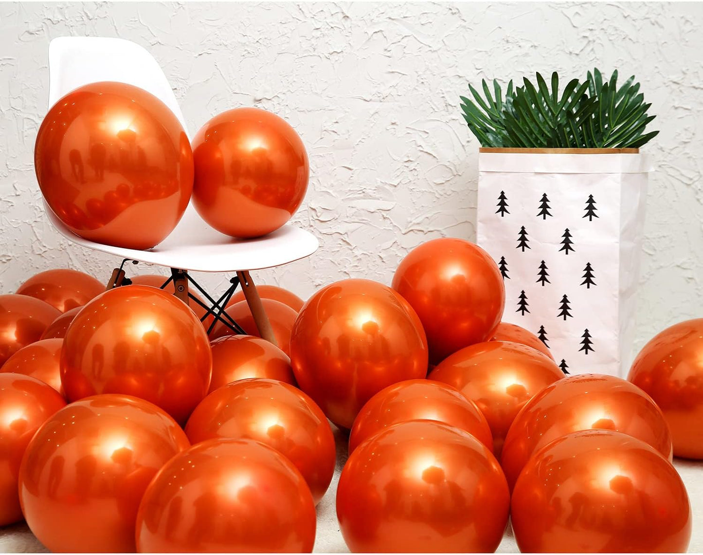 Metallic Orange balloons, 50pcs 10 inch burnt orange balloons, double layer orange balloon are more durable, suitable for wedding, birthday party balloon decoration.
