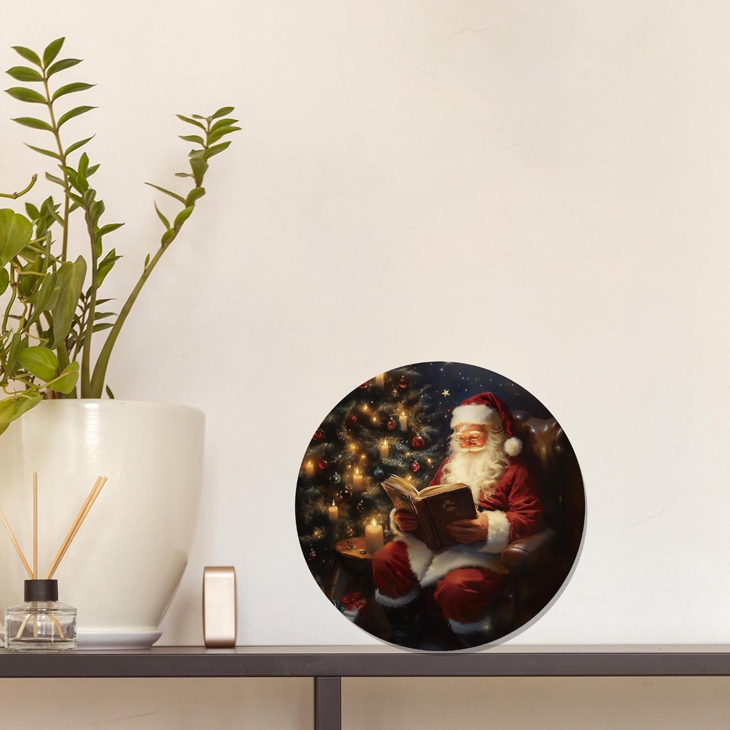 CGBHW Christmas Santa Wooden Sign, Rustic Xmas Santa Bookish Hanging Sign Wall Decor for Library Reading Nook Corner Room Home, xxx Door Decor 12 x 6 Inch