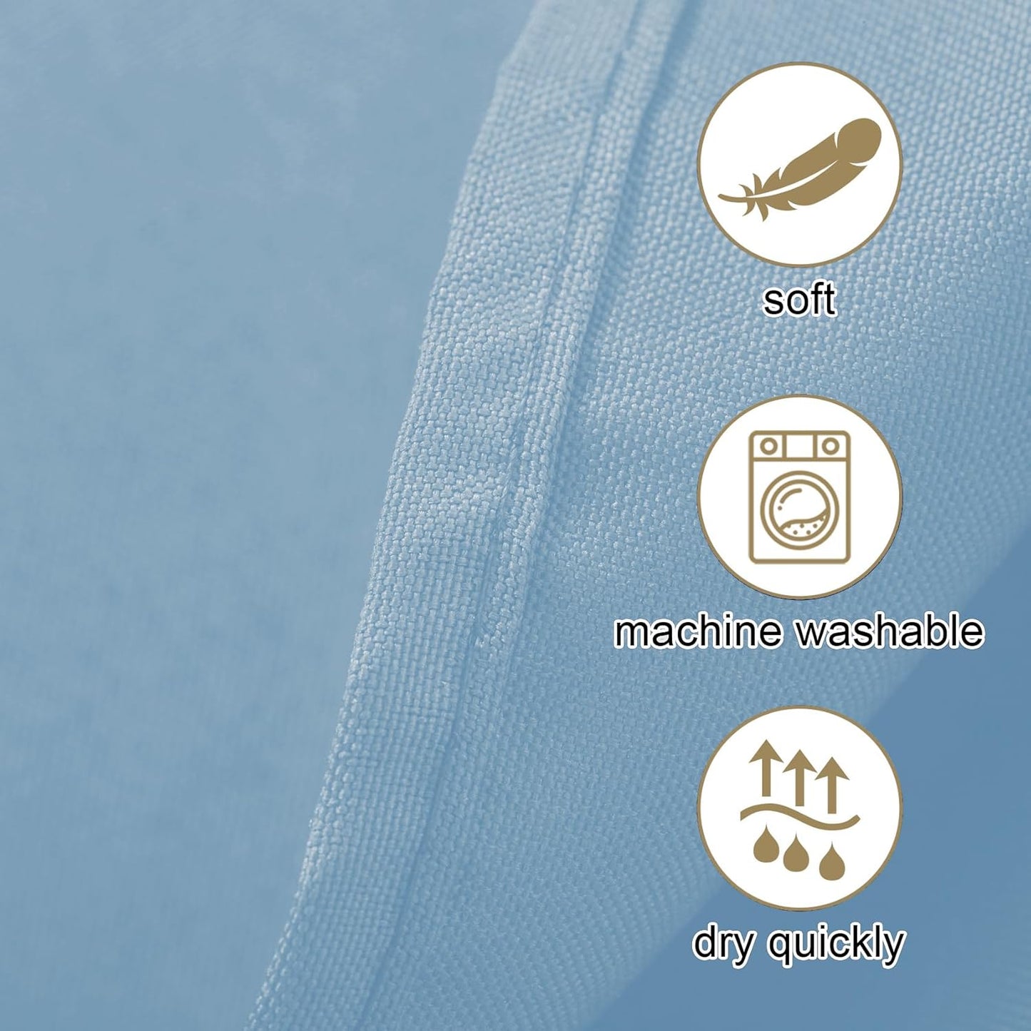 Ascoza 2pack 120 Inch Blue Mist Round Tablecloth in Washable Polyester Fabric for Wedding/Banquet/Restaurant/Parties-130GSM