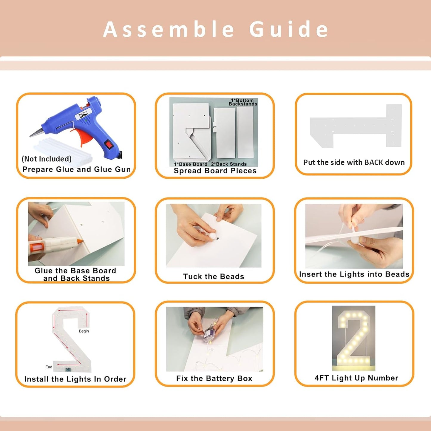 4FT Light Up Numbers, Marquee Numbers 4 Feet Tall Giant Number 16 Mosaic Big Number Sign for 16th Birthday Party Backdrop Anniversary Decorations, Pre-Cut Large Frame Number 16