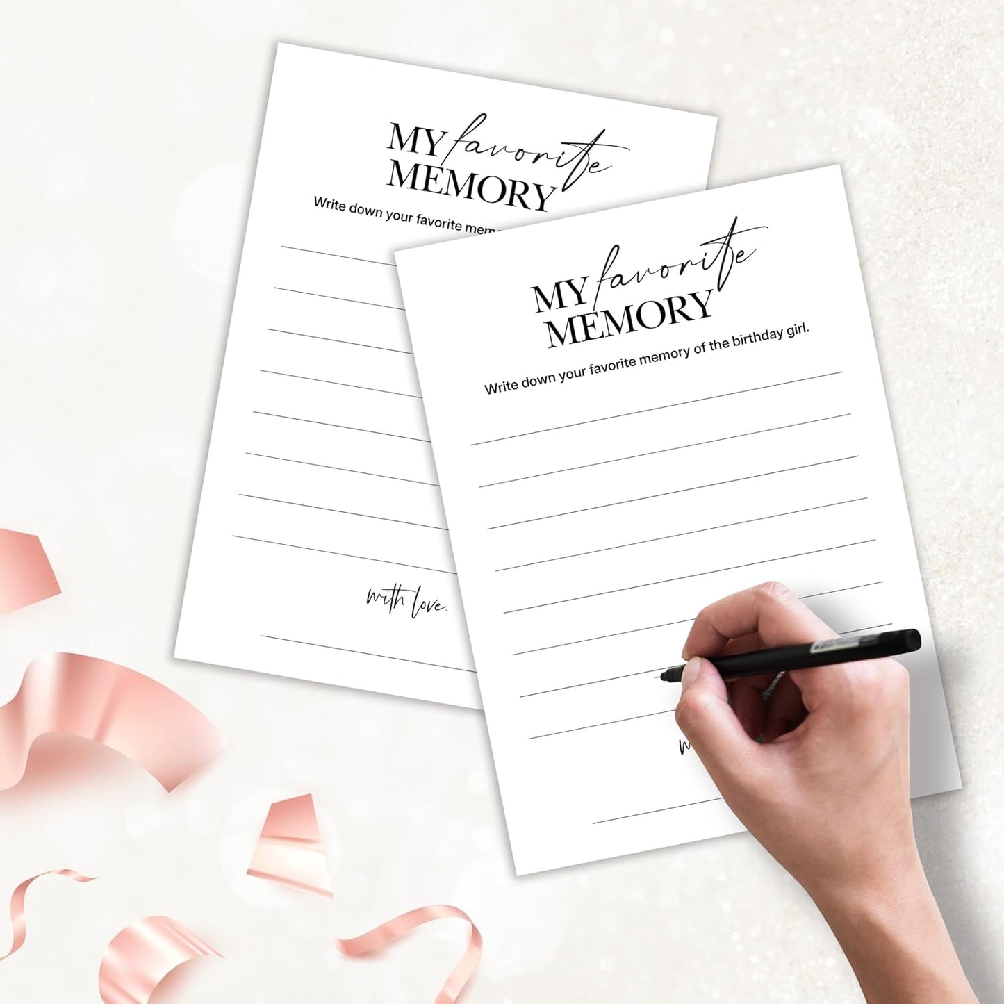 Birthday Party Games, My Favorite Memory, 25 Pcs Card Set for Guests, Fun Birthday Game for Teen Adults – A06