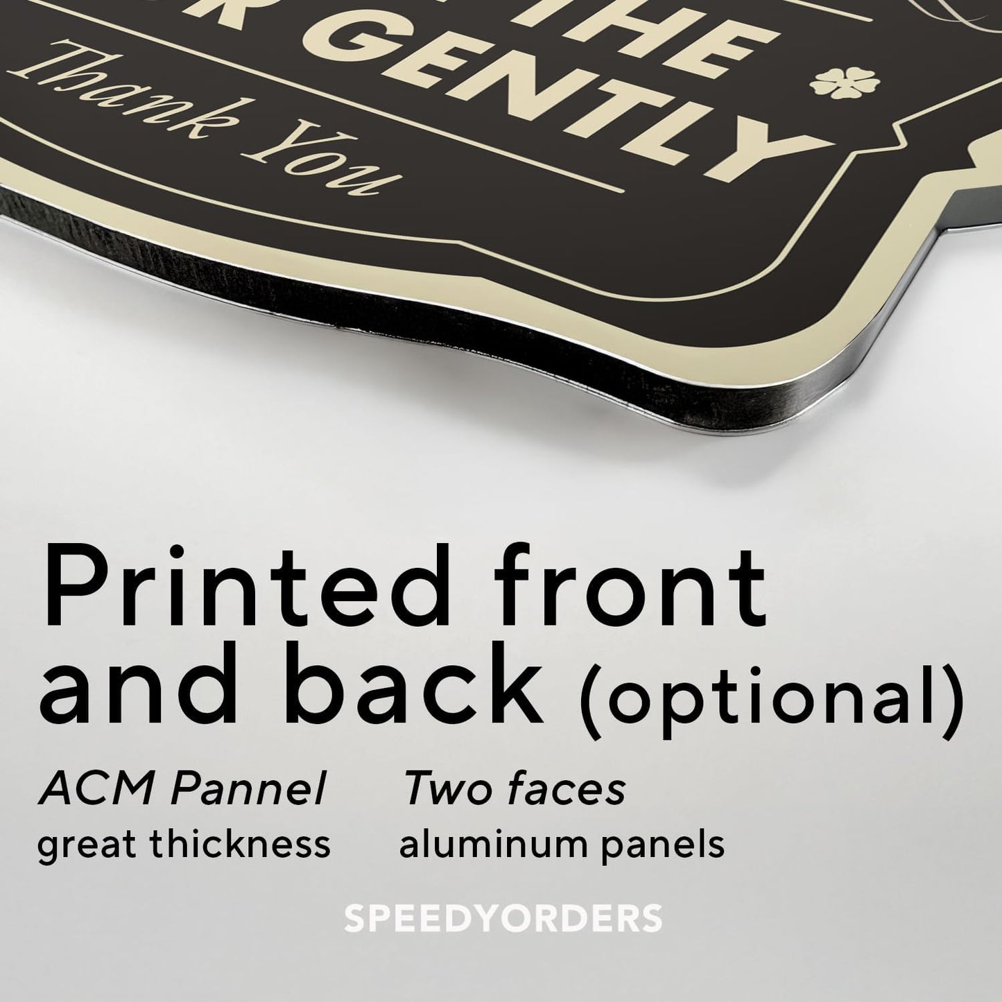 Custom Decorative Outdoor Aluminum Signs, Personalized Driveway Sign, Waterproof, Made In USA - Design 3 Black Charcoal 42x28 In