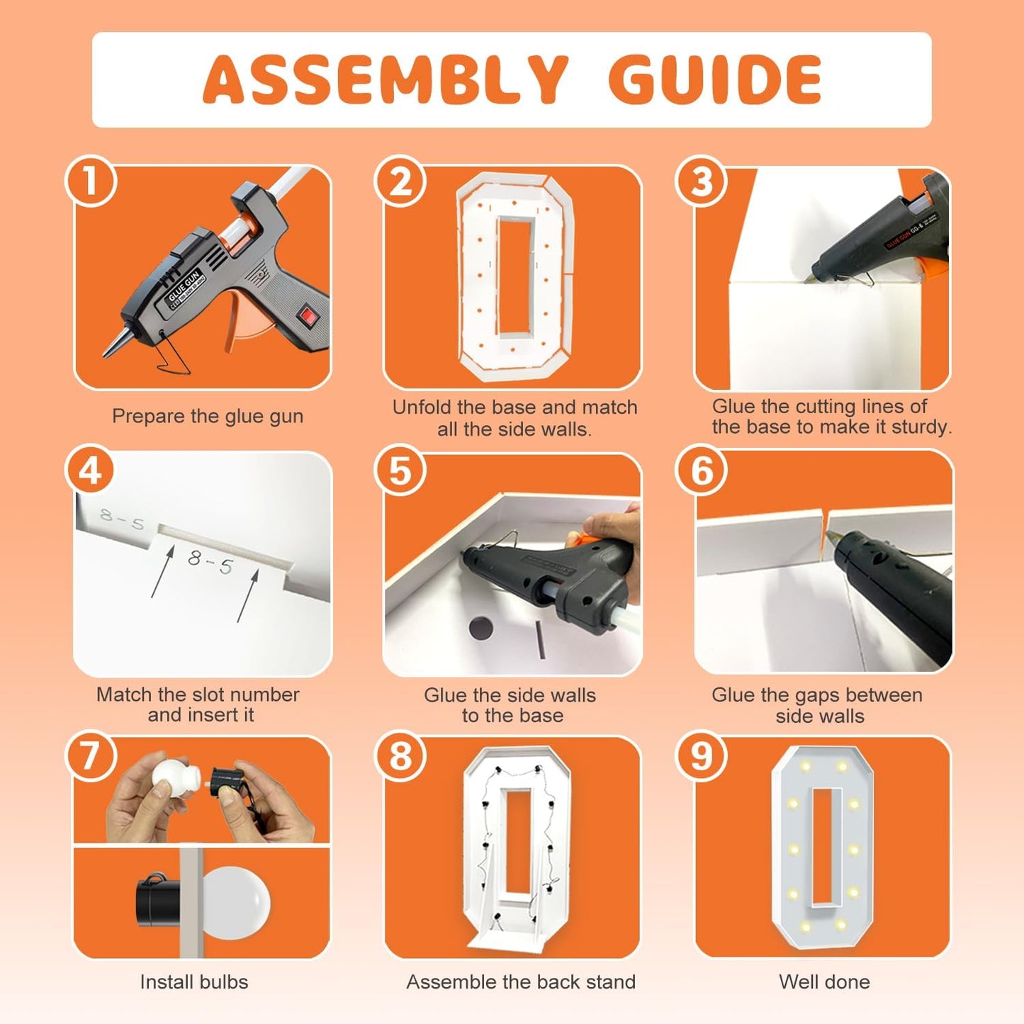 3FT Light Up Marquee Numbers, 3 Feet Tall Light Up Number 0, Mosaic Cardboard Numbers Signs for Balloon, Weddings, Birthdays, Anniversaries, Christmas, New Year's Celebrations, Easy to Assemble