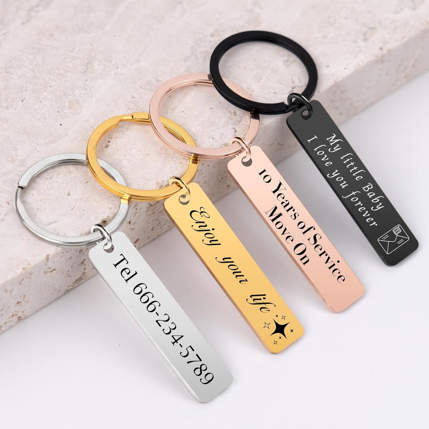 Custom Keychain with Picture, Personalized Photo Keychain with LOGO Text, Customized Gifts for Boyfriend Couple