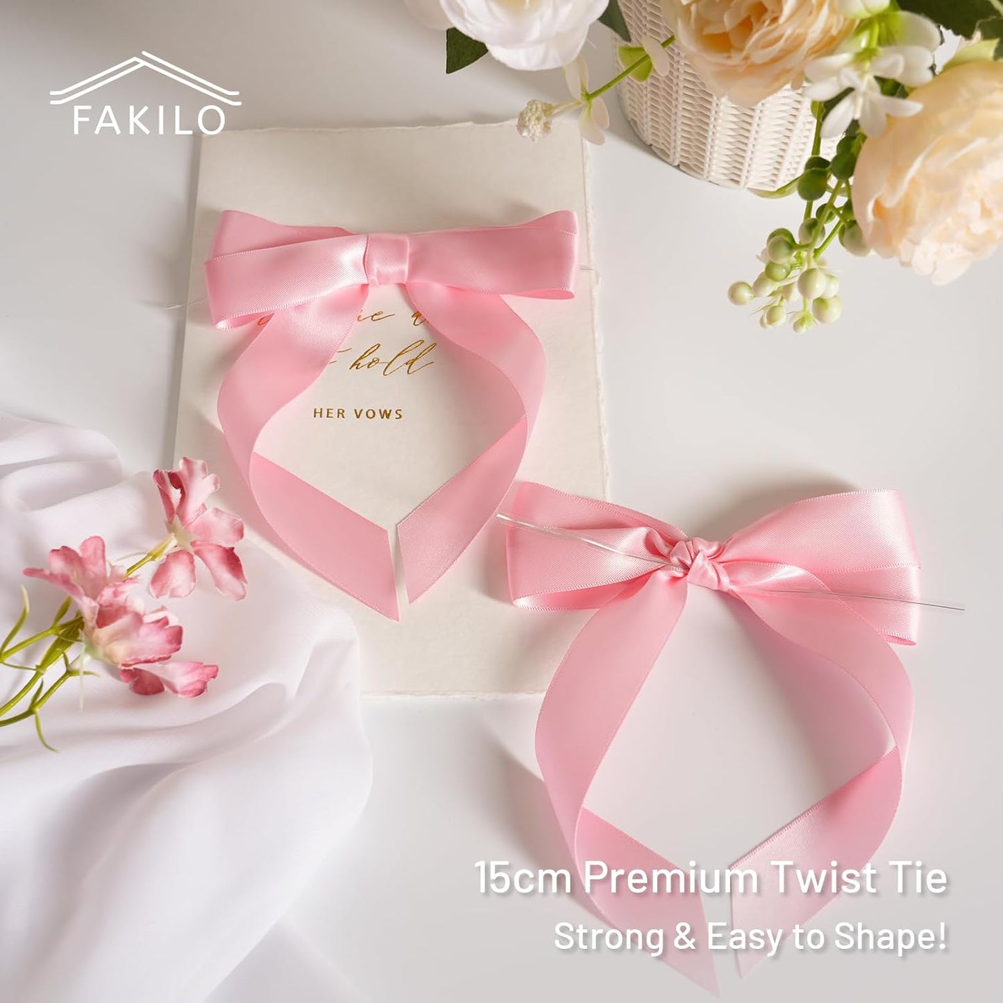 Pink Bows for Gift Wrapping, 5'' X 7'' Satin Gift Bows for Birthday, Wedding, Party, 30 Pcs