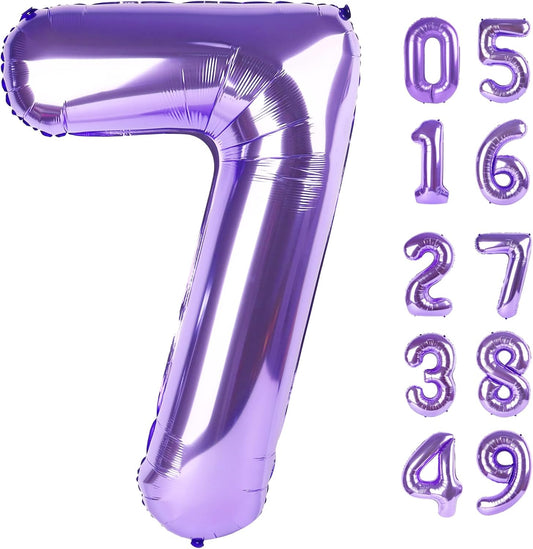 Purple Number 7 Balloon - 40 Inch, Birthday Party Decorations, Anniversary & Graduation Supplies