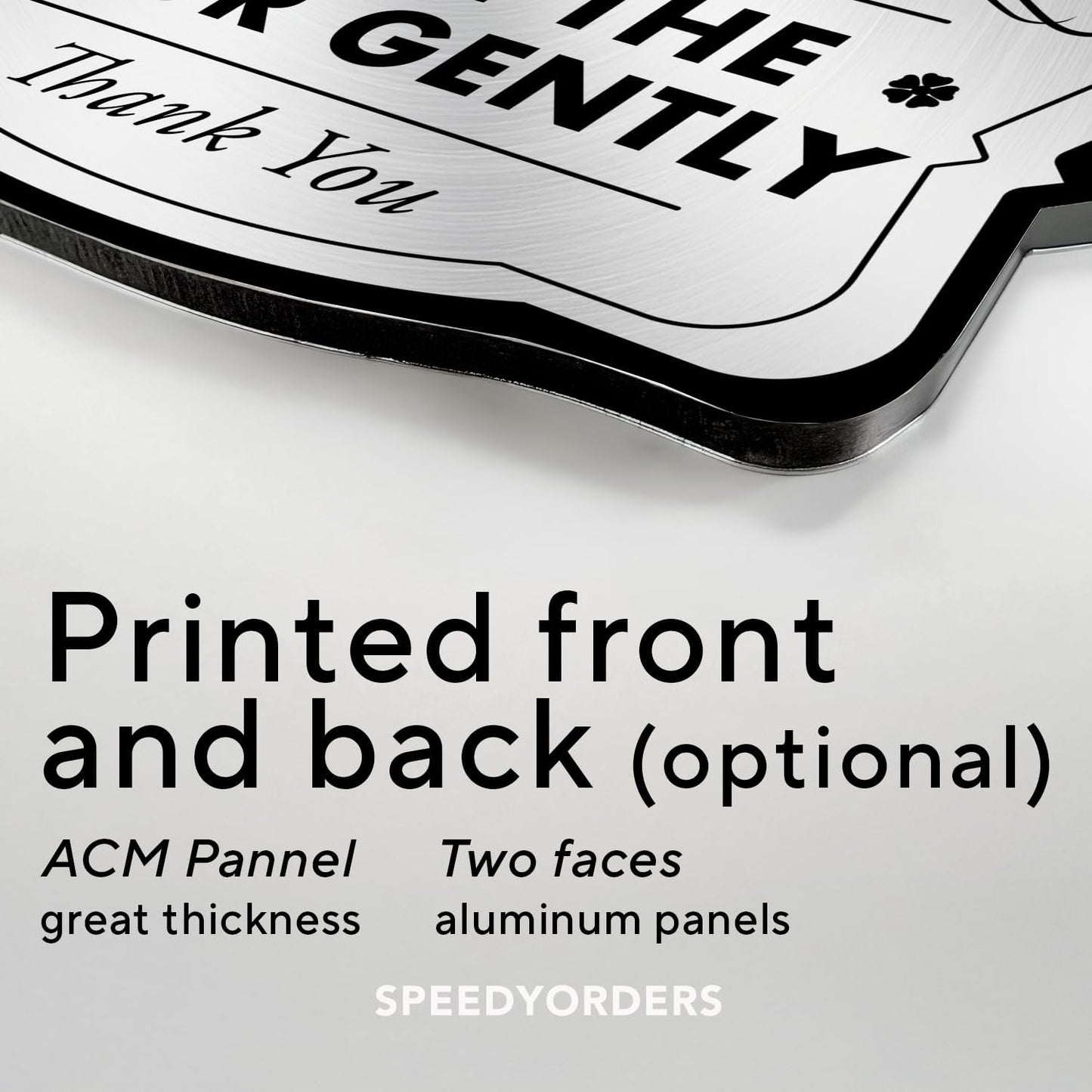 Custom Outdoor Personalized Aluminum Driveway Signs - Waterproof USA Made, Design 3 Metallic Silver 18x12