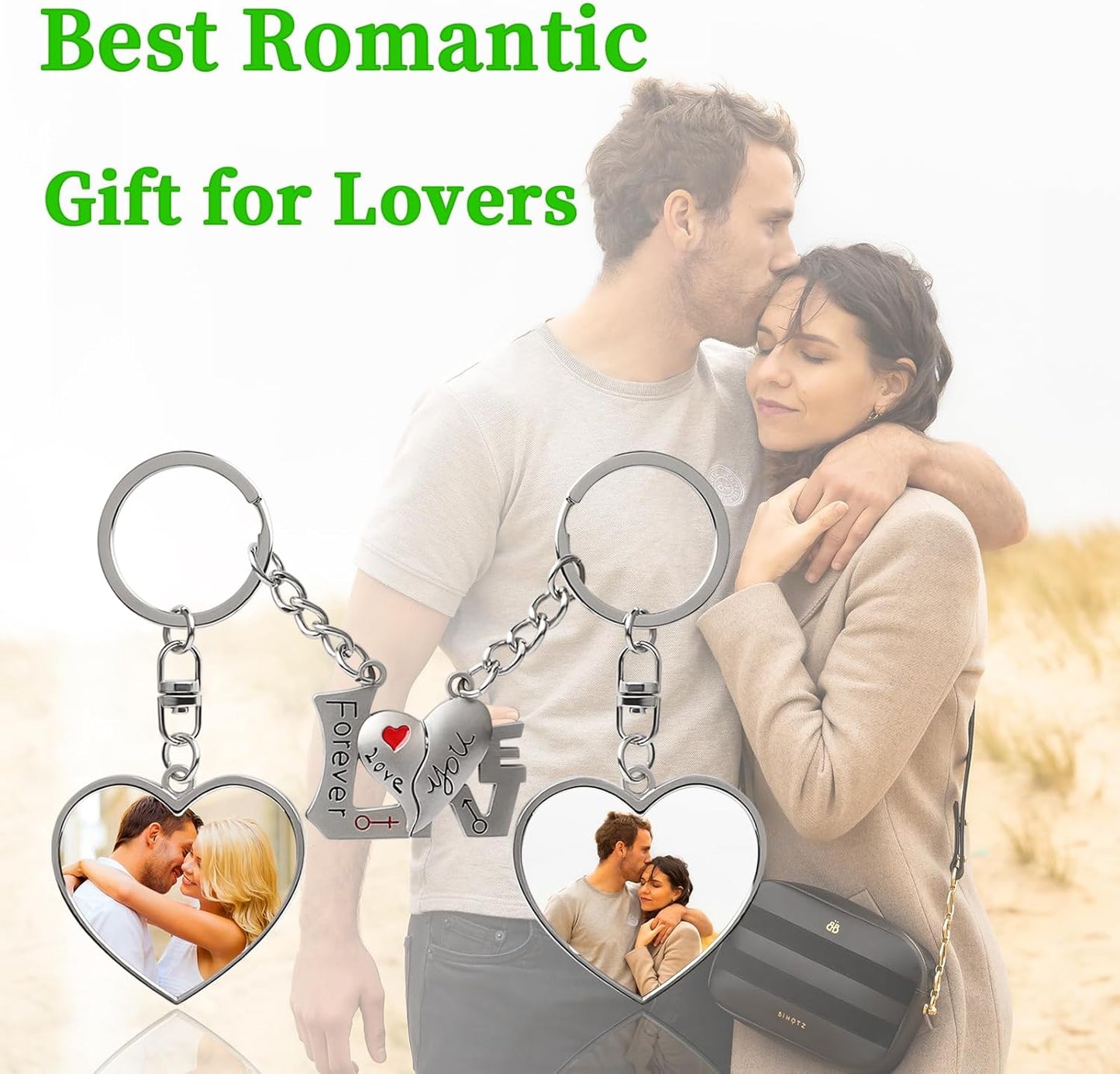 Double Side Custom Keychain with Picture Personalized Engraving Photo Text Customized Gifts for Men Women