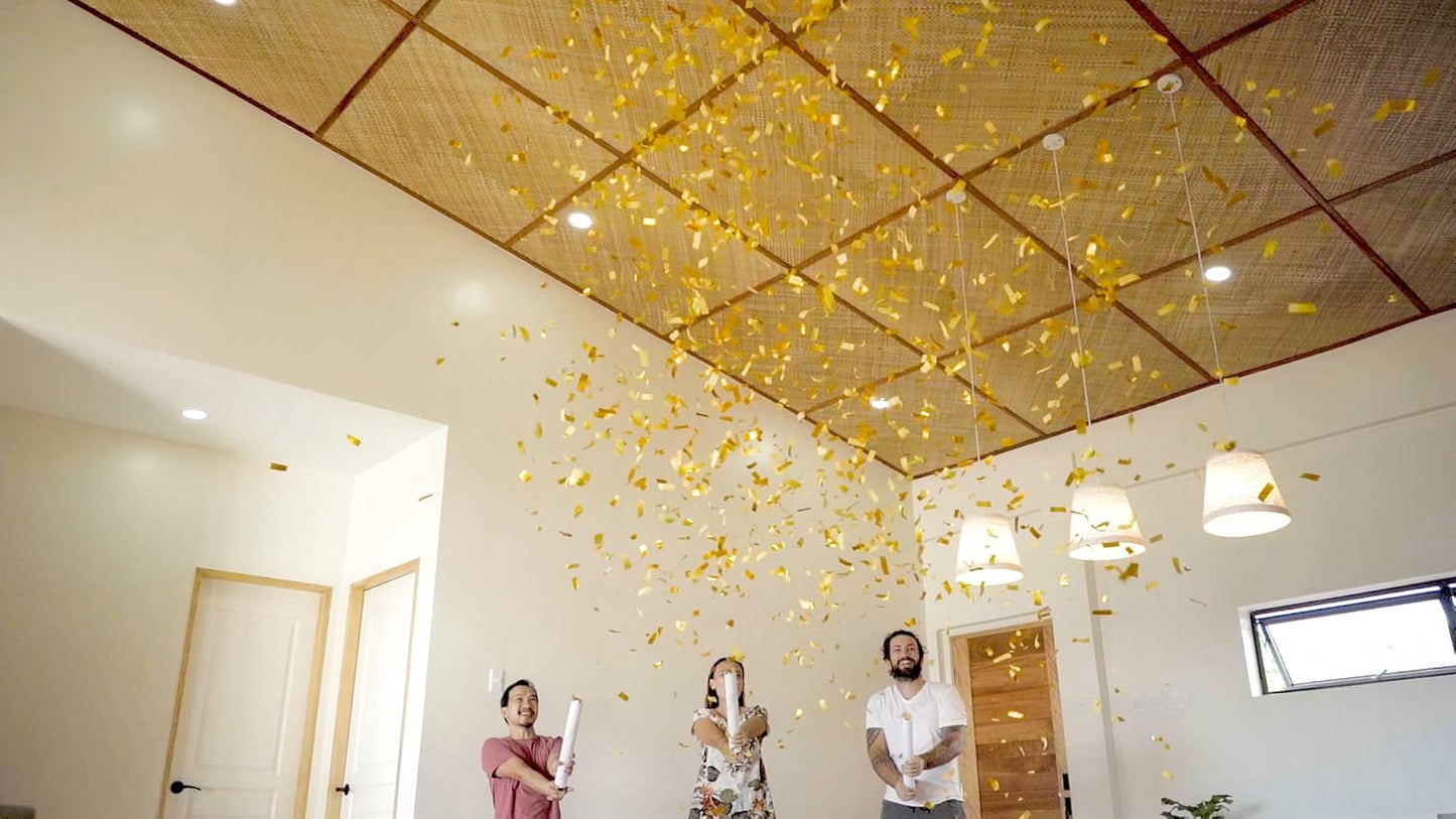 16" GOLD Confetti Poppers [6 Pack] BIODEGRADABLE GOLD Confetti Cannon, Rose Gold Compressed Air Party Poppers, Loud Pop, For Wedding Send Off, Wedding Supplies, Decorations