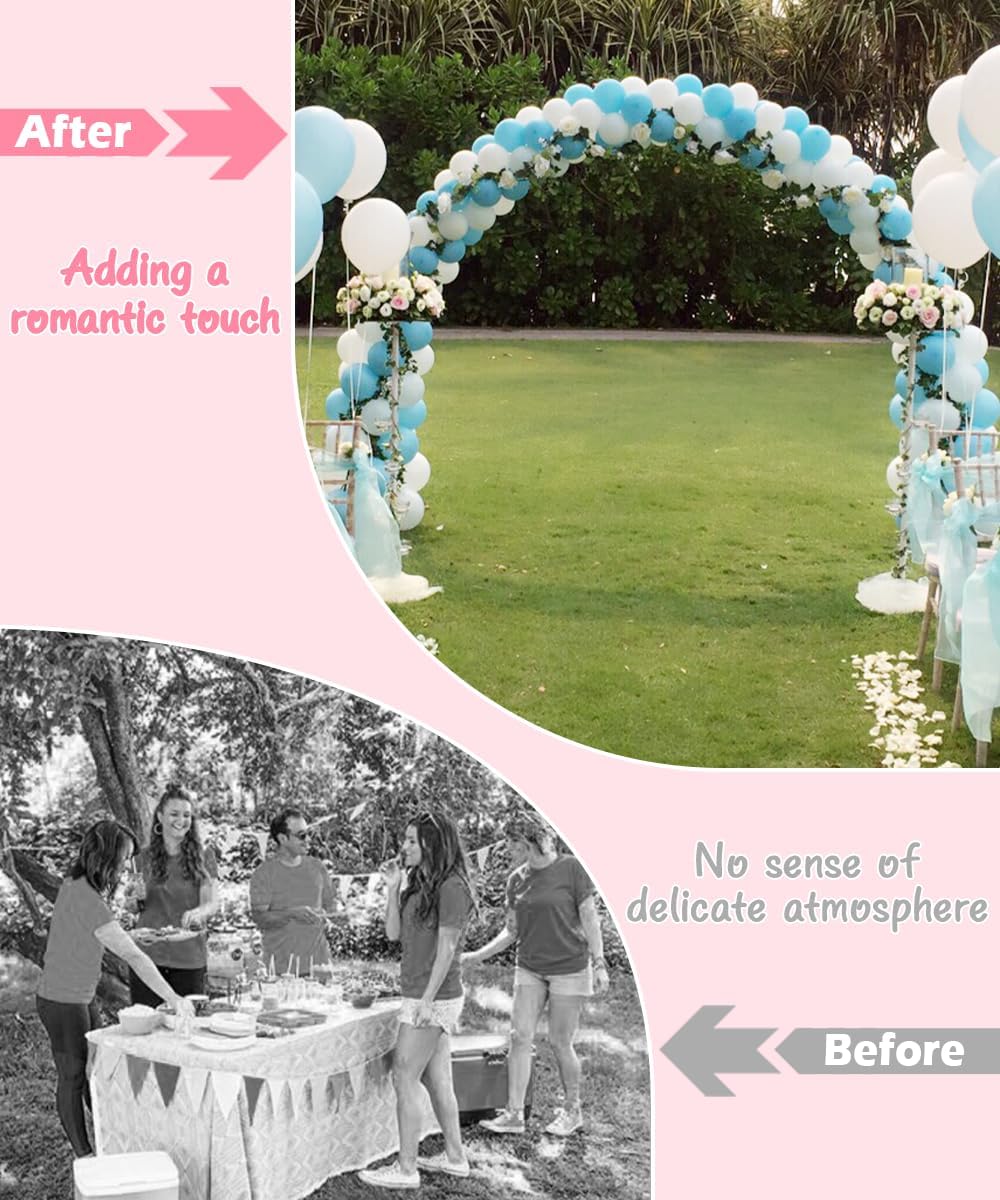 Queension Metal Arch Backdrop Stand 7Ft Wide 7.7Ft High, Wedding Arch Frame for Wedding Decorations, Balloon Arch Stand with Base for Ceremony, Outdoor Garden Arch Trellis for Climbing Plants, Gold