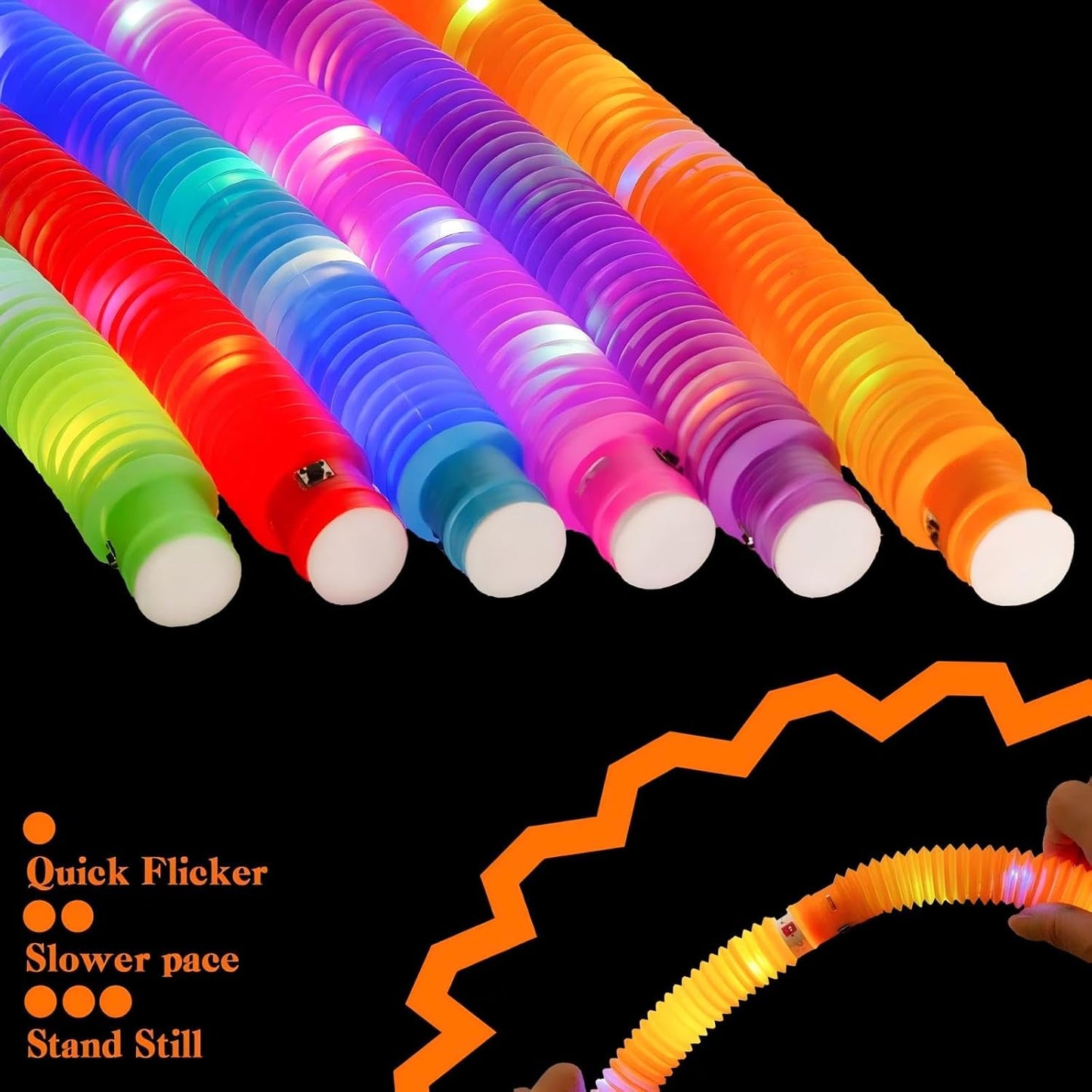 Orange 12 Pack Light Up Party Favors Supplies,Bulk Glow Sticks Bracelet,Necklace Accessories for Kids,Birthday Return Gifts Treats,Easter Basket Goodie Bag Stuffer Fillers for Boys Girls