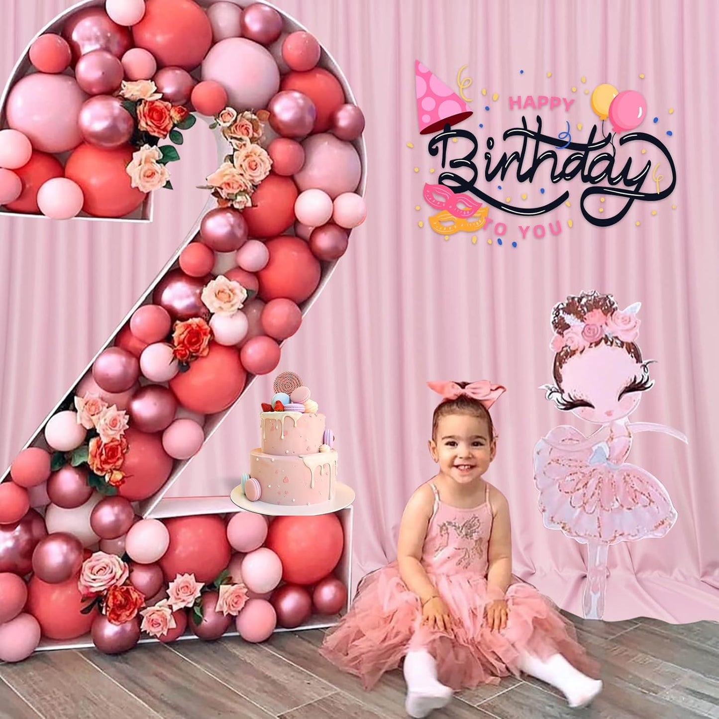 Pink Backdrop Curtain for Parties Rod Pocket Pink Curtains Photography Backdrop Drapes Privacy Fabric Decoration for Birthday Party Wedding Baby Shower Home Decor, 5ft x 8ft, 2 Panels