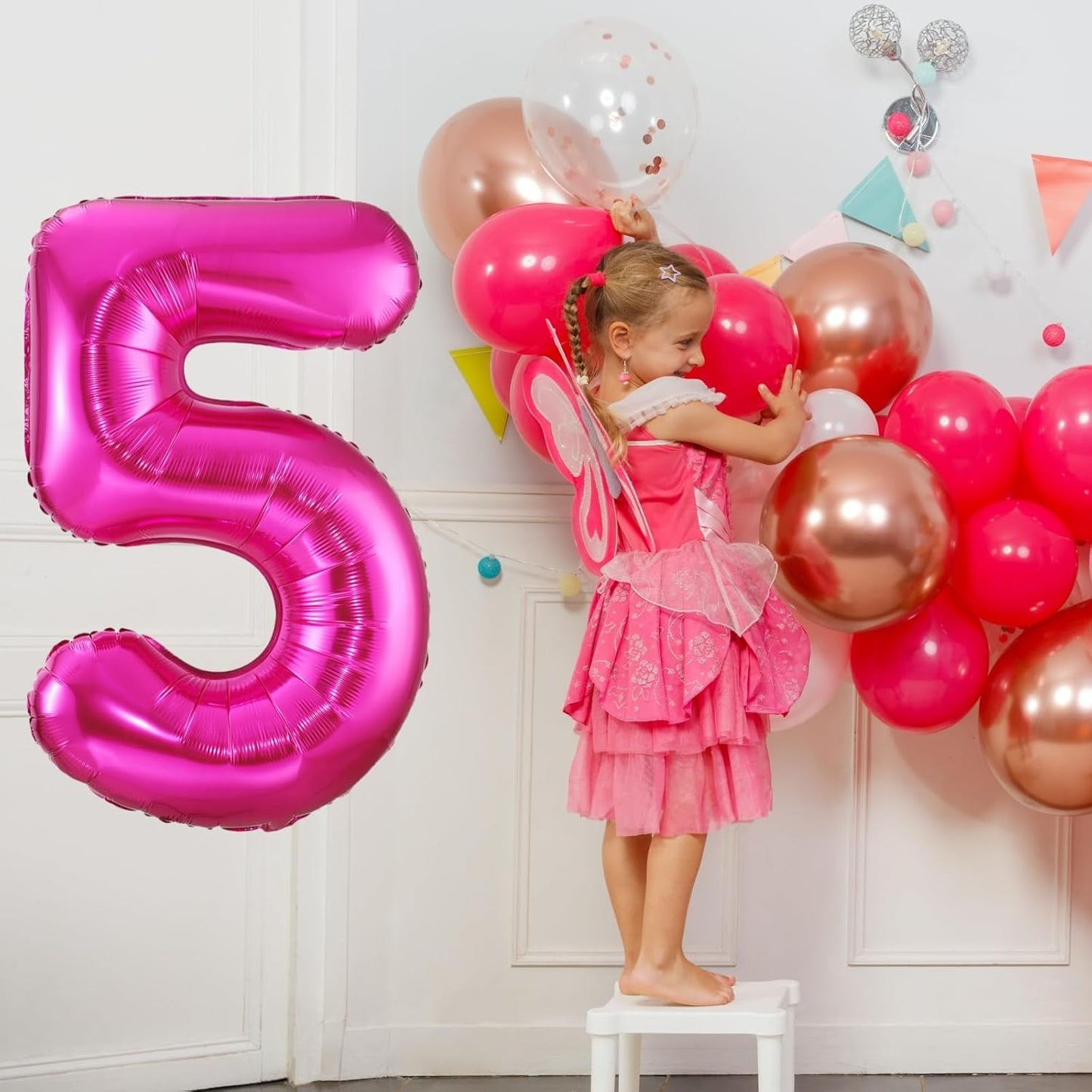 Hot Pink 9 Balloon,40 Inch Number 9 Balloon,9 Birthday Balloon Decorations, Foil Mylar Helium 9 Balloon Number for Birthday Party Decorations