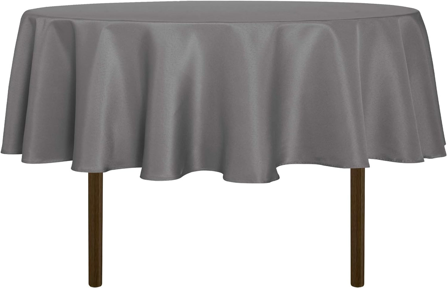 sancua Round Tablecloth - 80 Inch - Water Resistant Spill Proof Washable Polyester Table Cloth Decorative Fabric Table Cover for Dining Tables, Buffet Parties and Camping, Light Grey