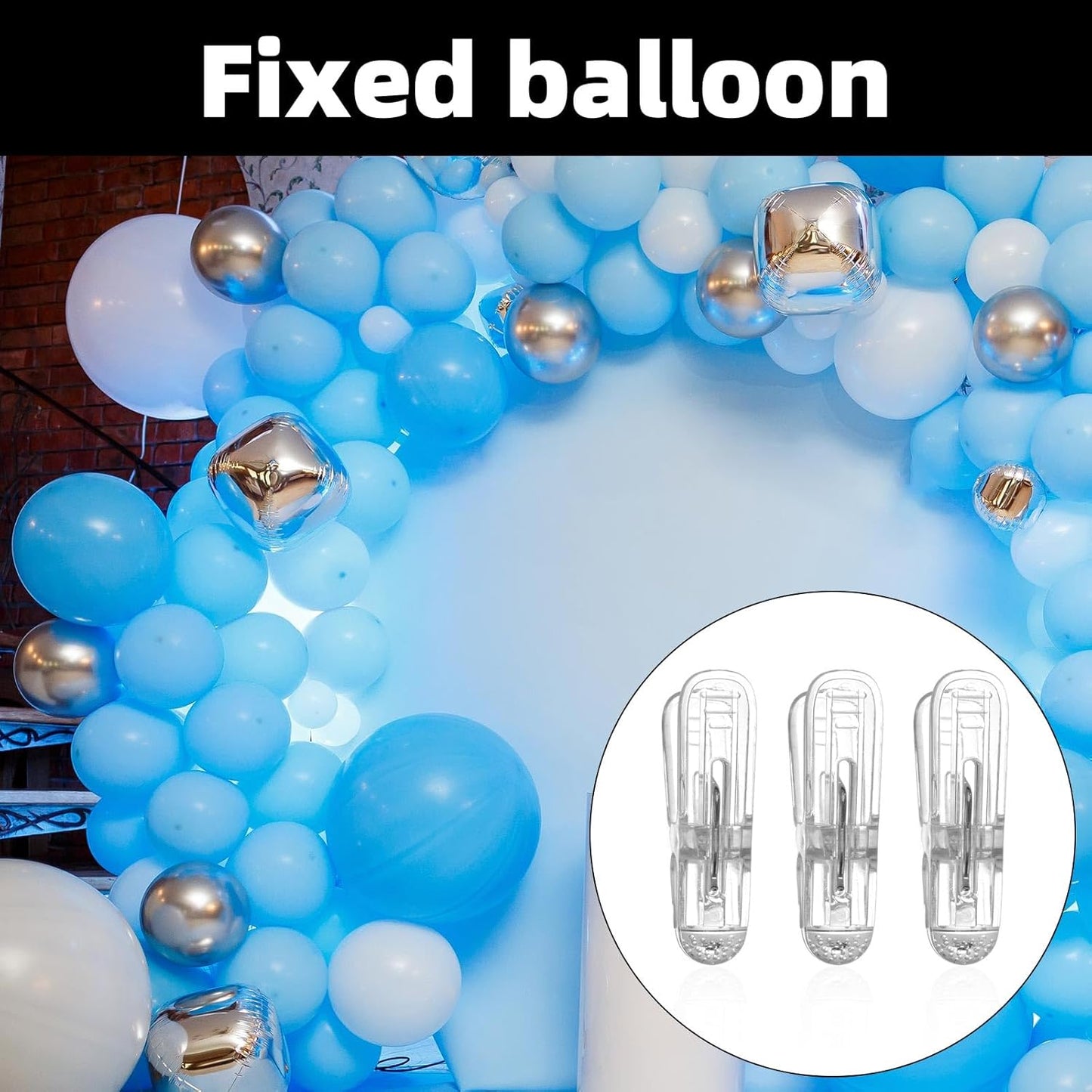 20pcs Spring Clamps, Transparent Balloon Garland Clips 2.36x0.59in/6x1.5cm Heavy Duty Clips for Crafts Balloon Arch Photography Backdrop Decoration