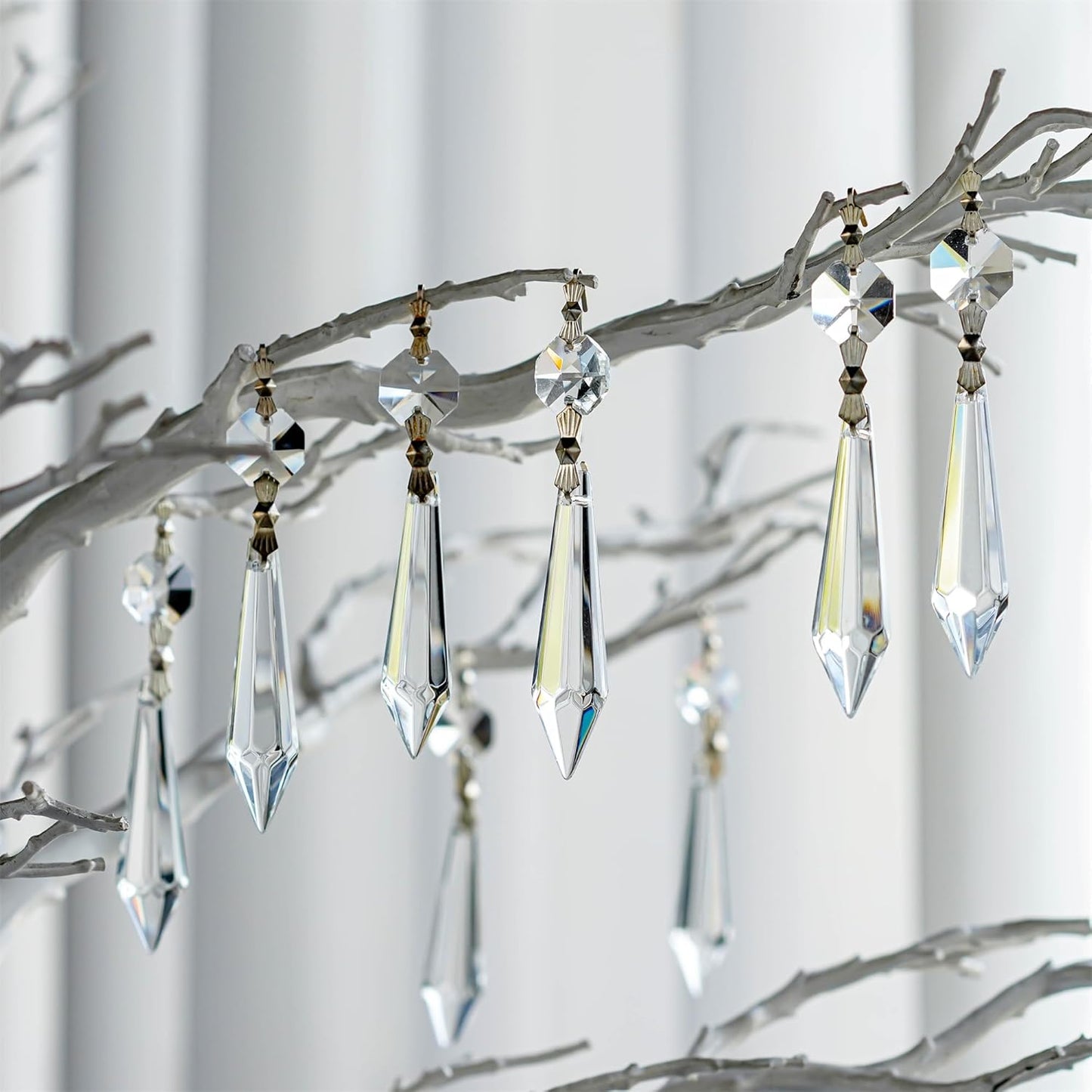 H&D HYALINE & DORA 20PCS 55mm Clear Chandelier Icicle Crystal Prisms Lamp Decoration